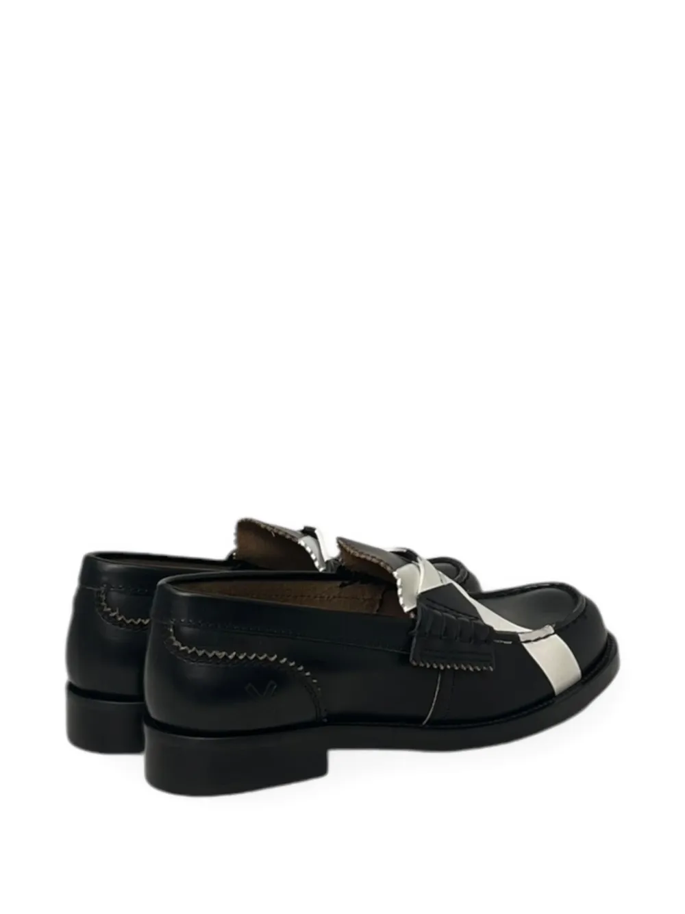 college Loafers met gekruiste bandjes Zwart