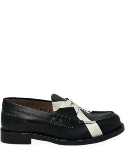 college criss-cross strap loafers