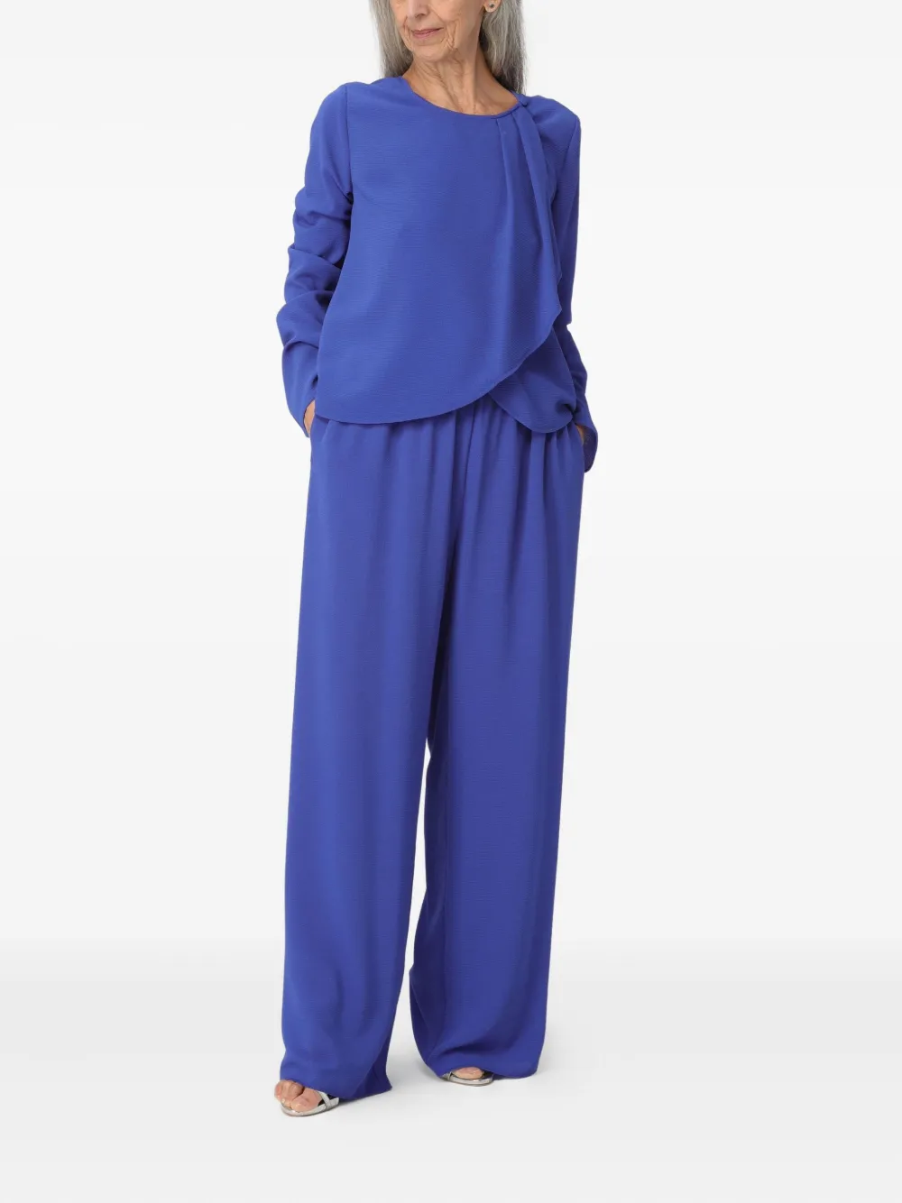 Giorgio Armani ruffled top - Blauw