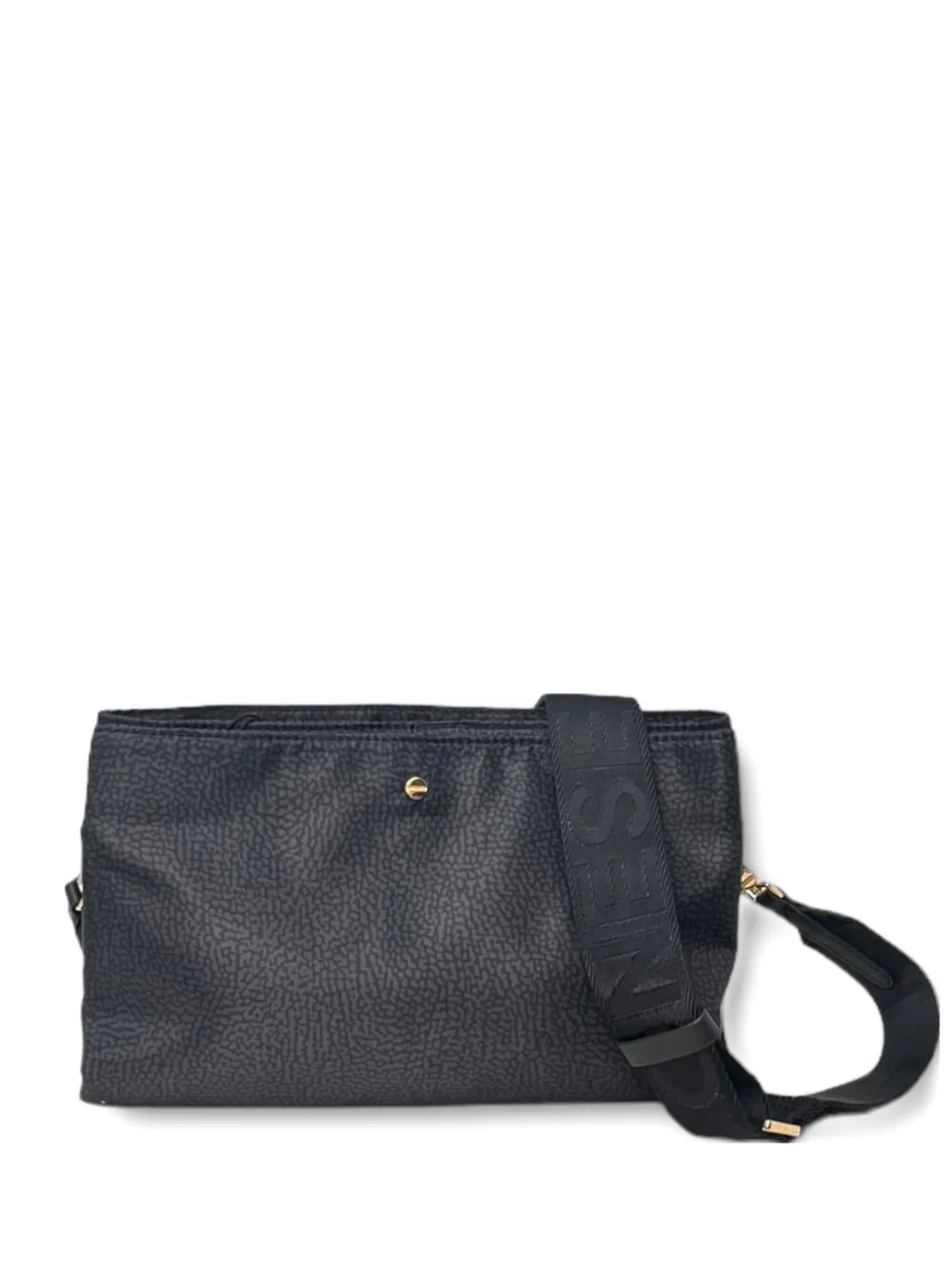 Borbonese Textured Shoulder Bag In Black
