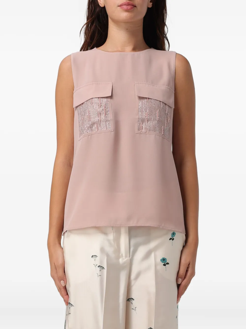 LIU JO Bluse mit verzierter Tasche | Rosa | Image 1