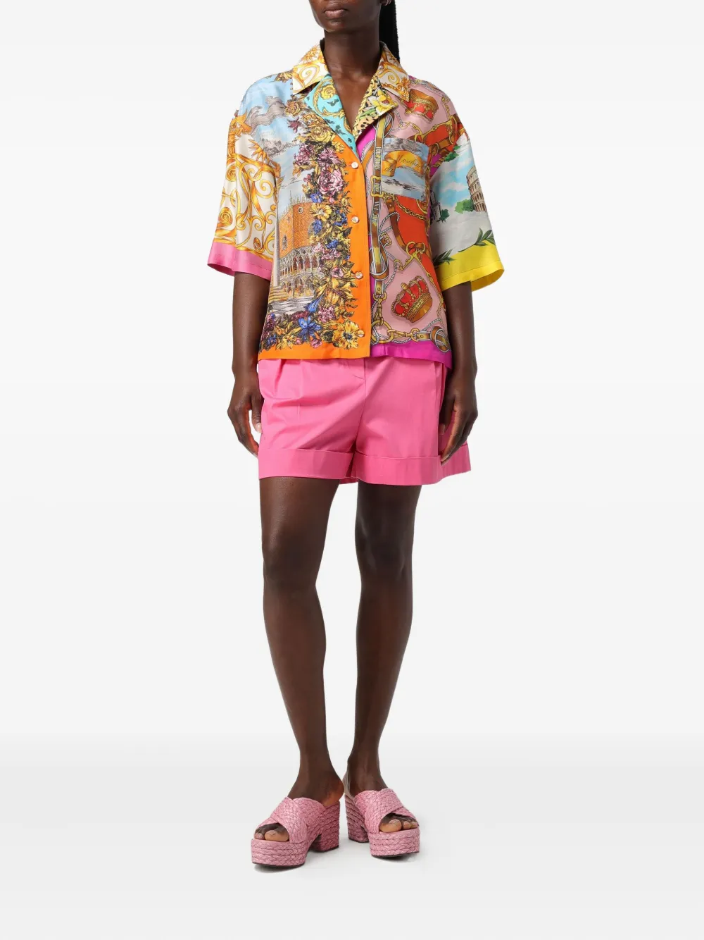 Moschino pleated bermuda shorts - Roze