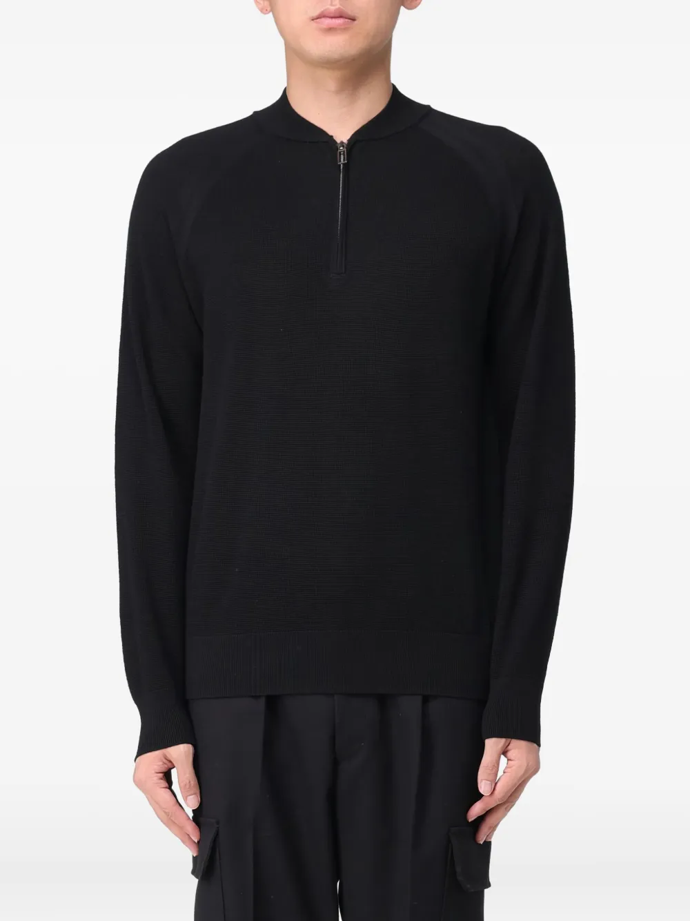 Paolo Pecora Zip Sweatshirt In Black