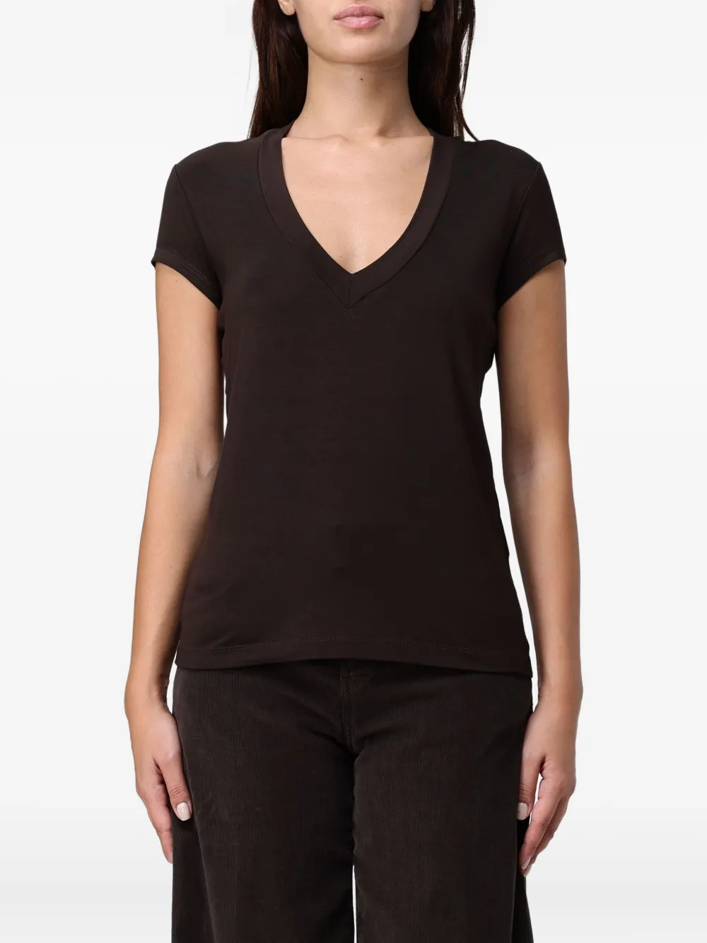 DONDUP top con cuello en v | marrón | Image 1