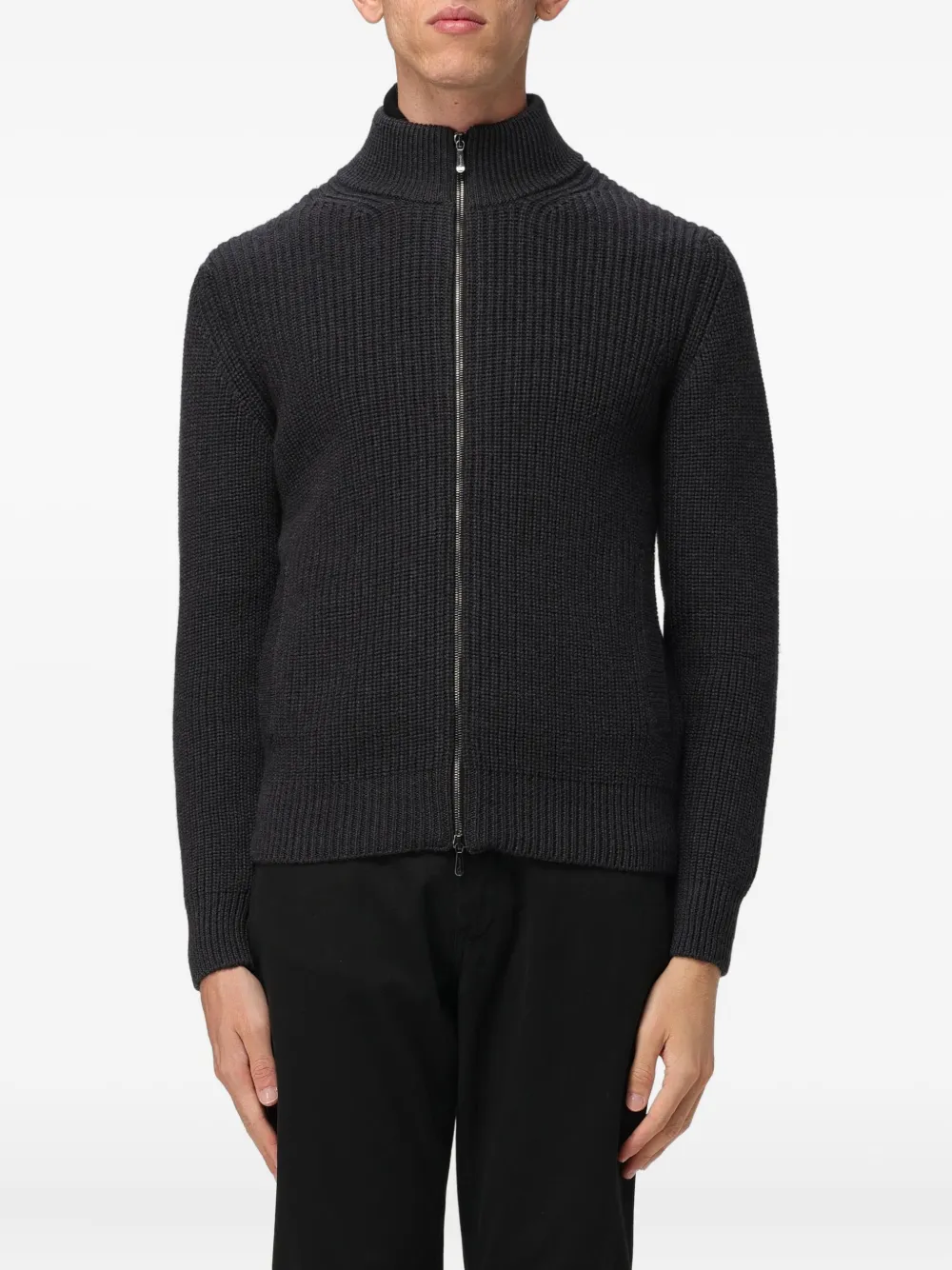 Drumohr zip long-sleeve cardigan | Grey | Image 1
