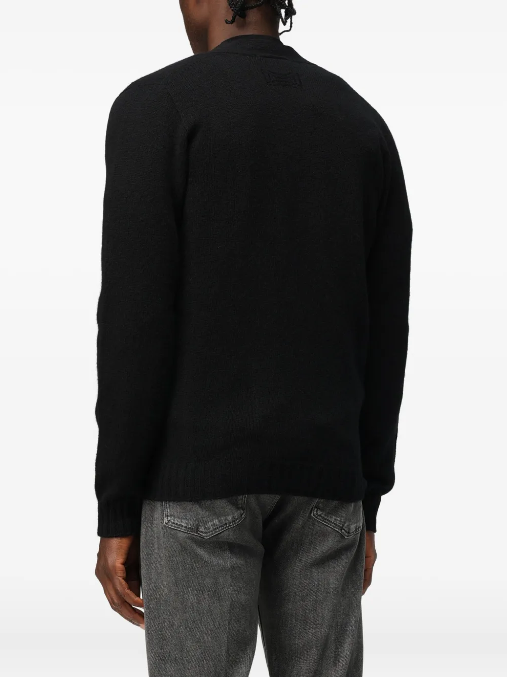 Drumohr V-neck Patch-pocket Cardigan In Black
