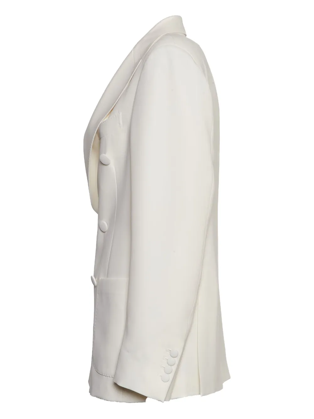 Saulina Double-breasted Patch-pocket Blazer In Neutral