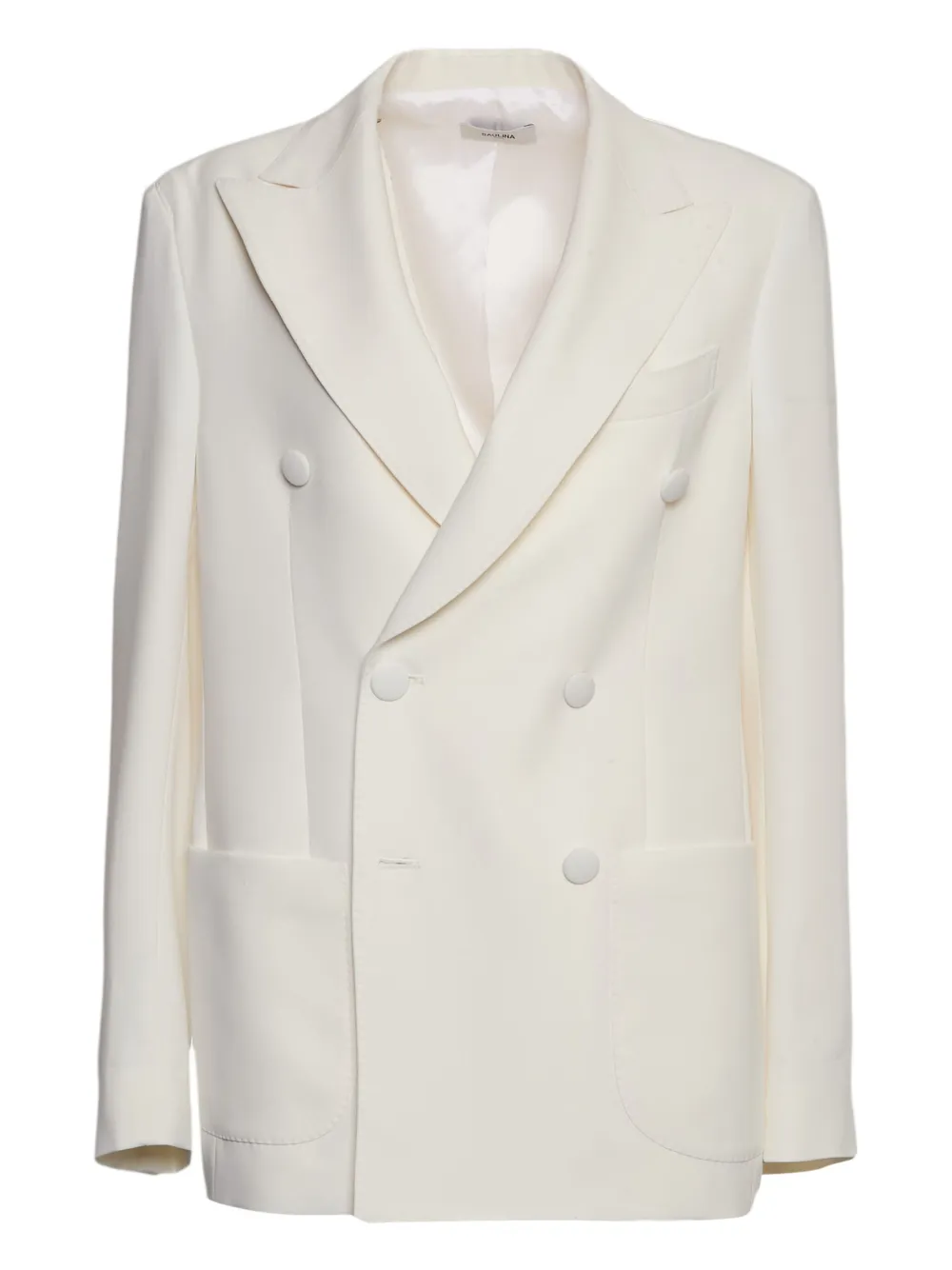 Saulina Double-breasted Patch-pocket Blazer In Neutral