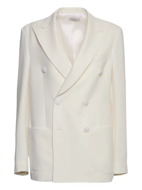 SAULINA blazer con doble botonadura y bolsillo de parche