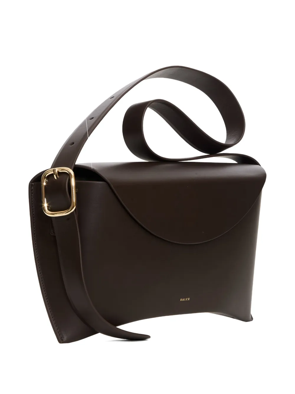 SALCE Aida leren boekentas met gesp Bruin