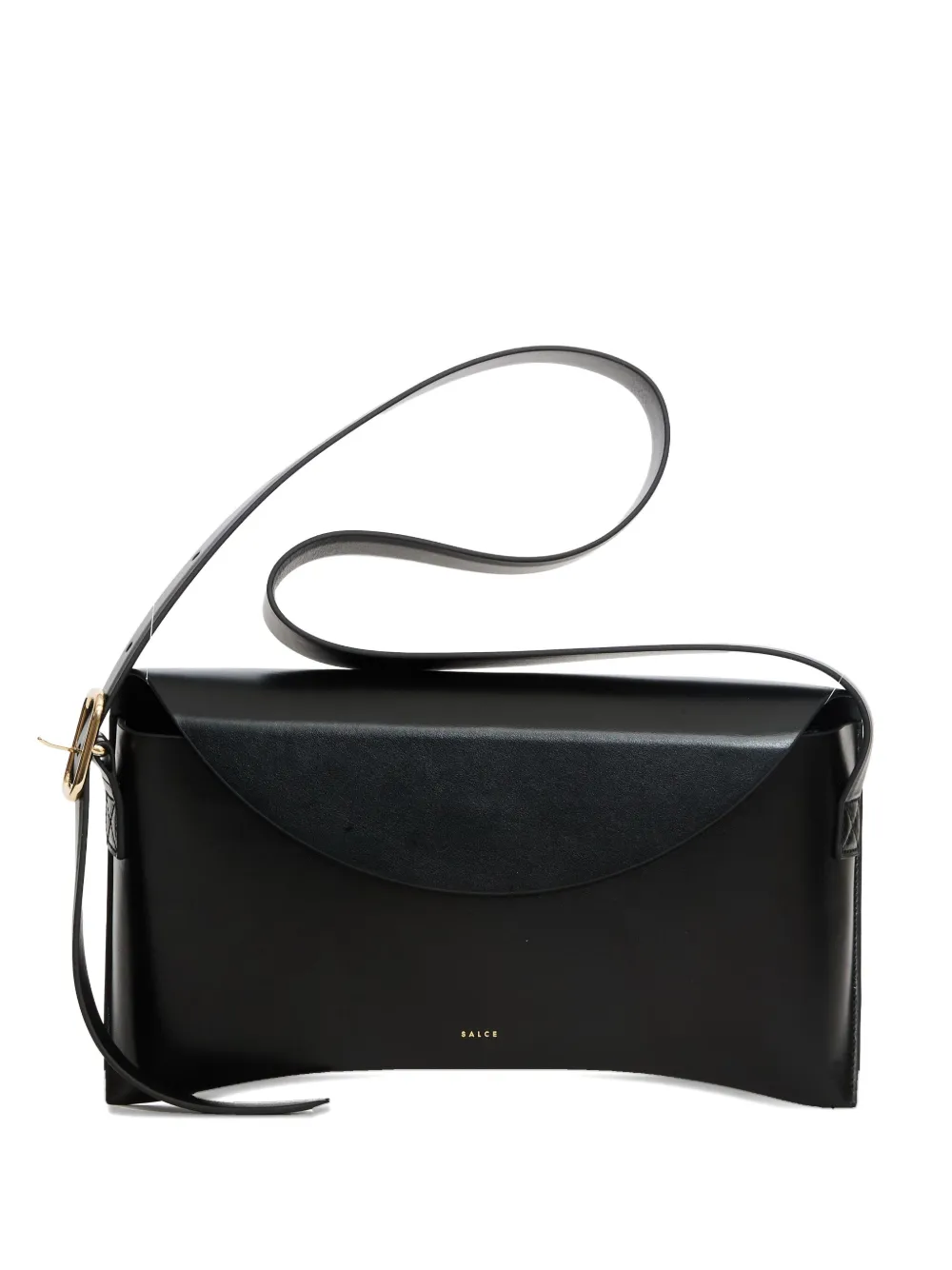 Salce Buckle Aida Leather Satchel In Black