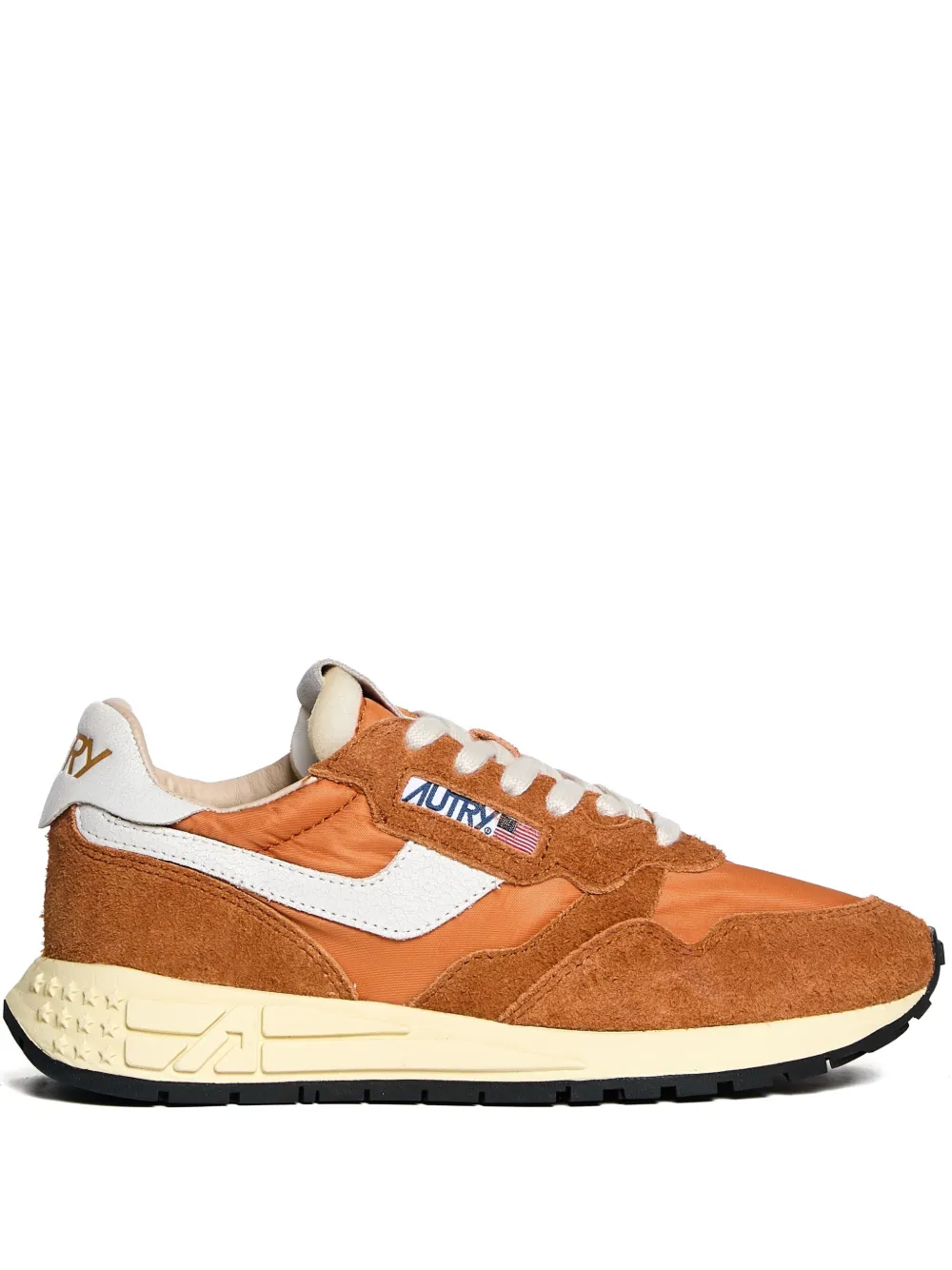 Autry Low-top Sneakers With Amber Accents In Brown