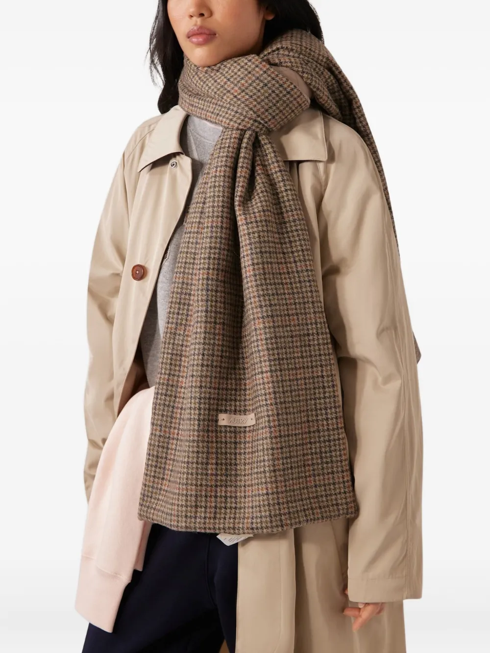 Autry Double-faced Label Scarf In Green