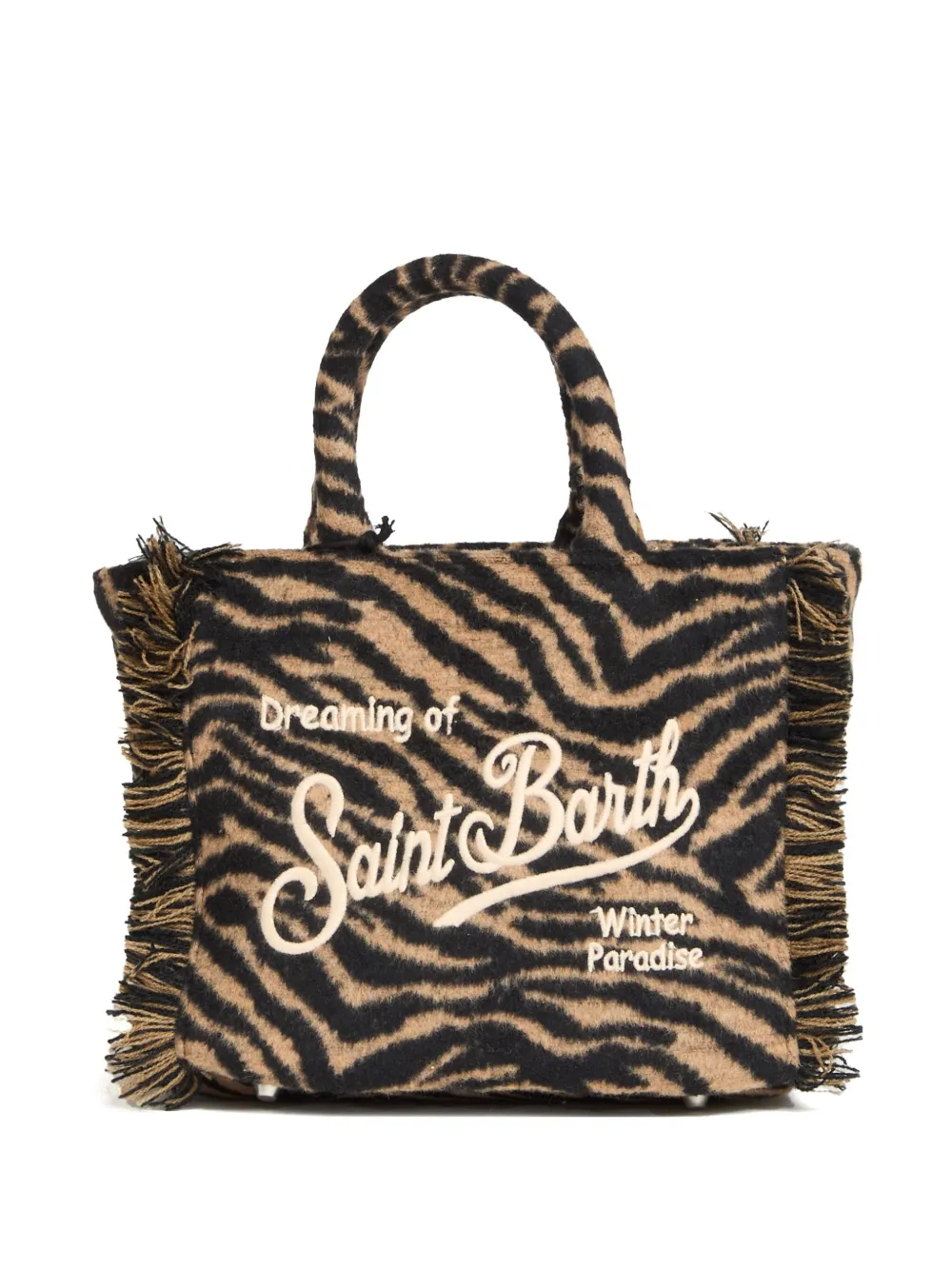 MC2 Saint Barth zebra fringe vanity satchel | Black | Image 1