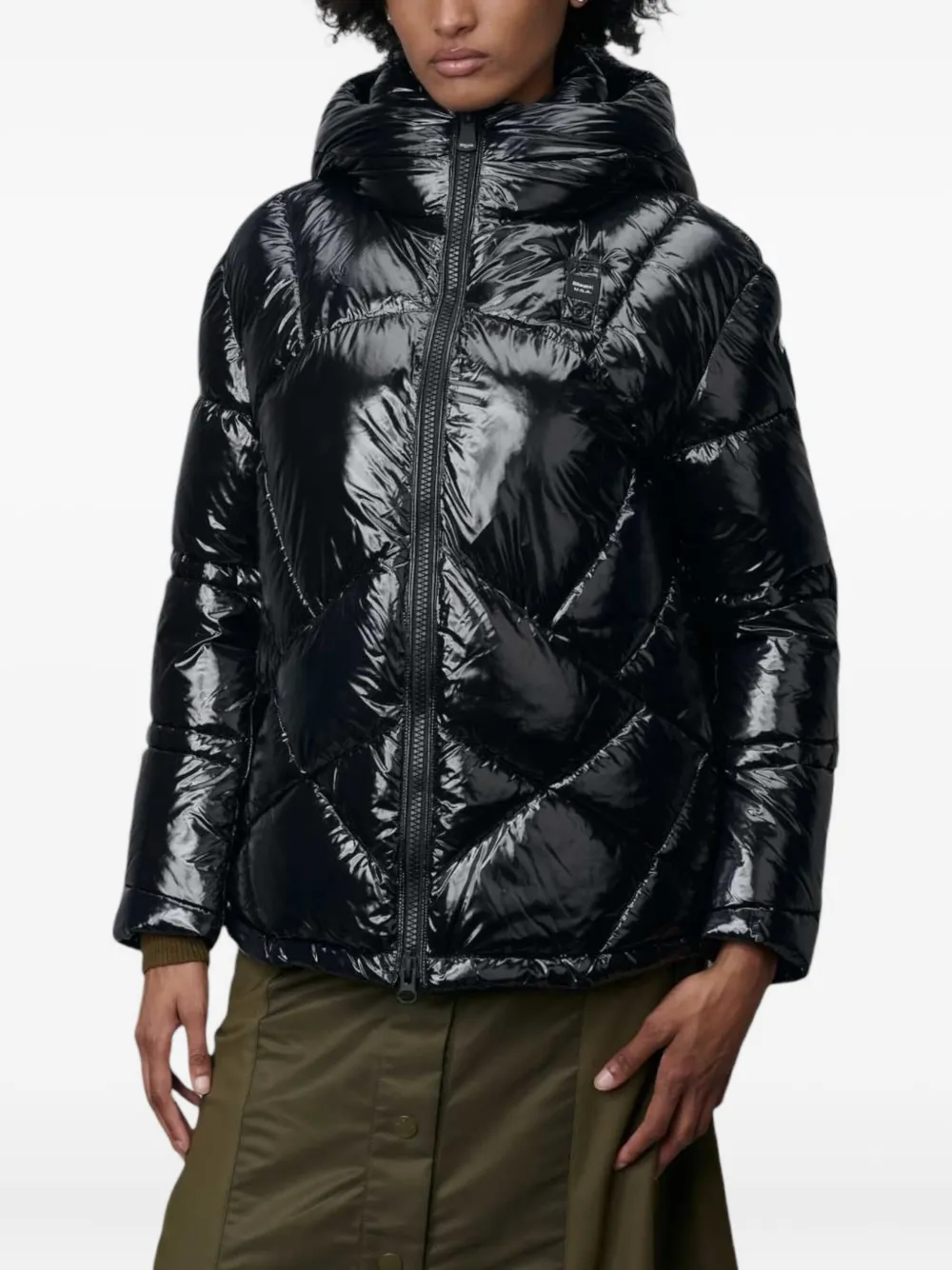 Blauer Lowney Hooded Quilted Jacket In Black