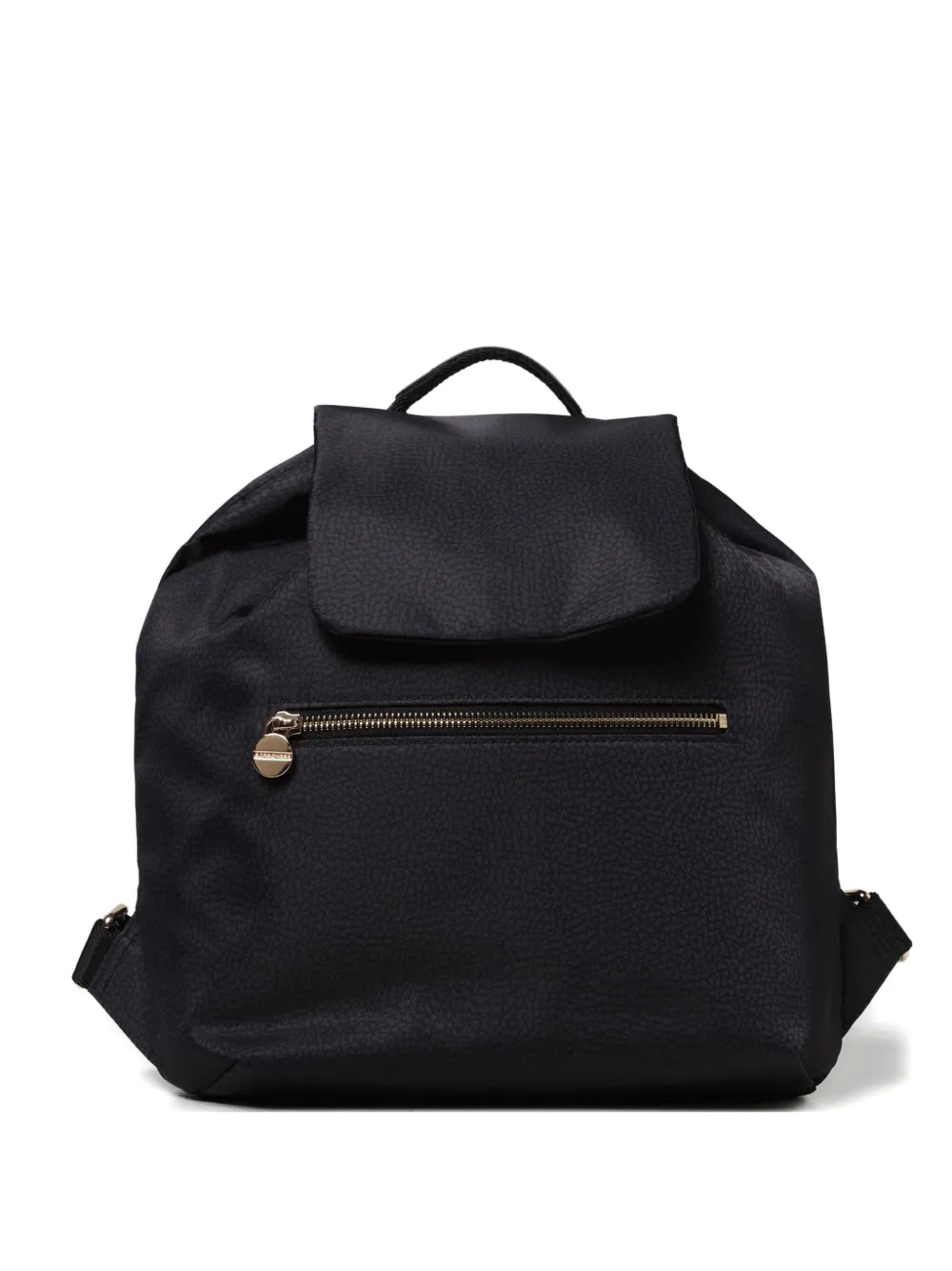 Borbonese Flap Zip Rucksack In Black