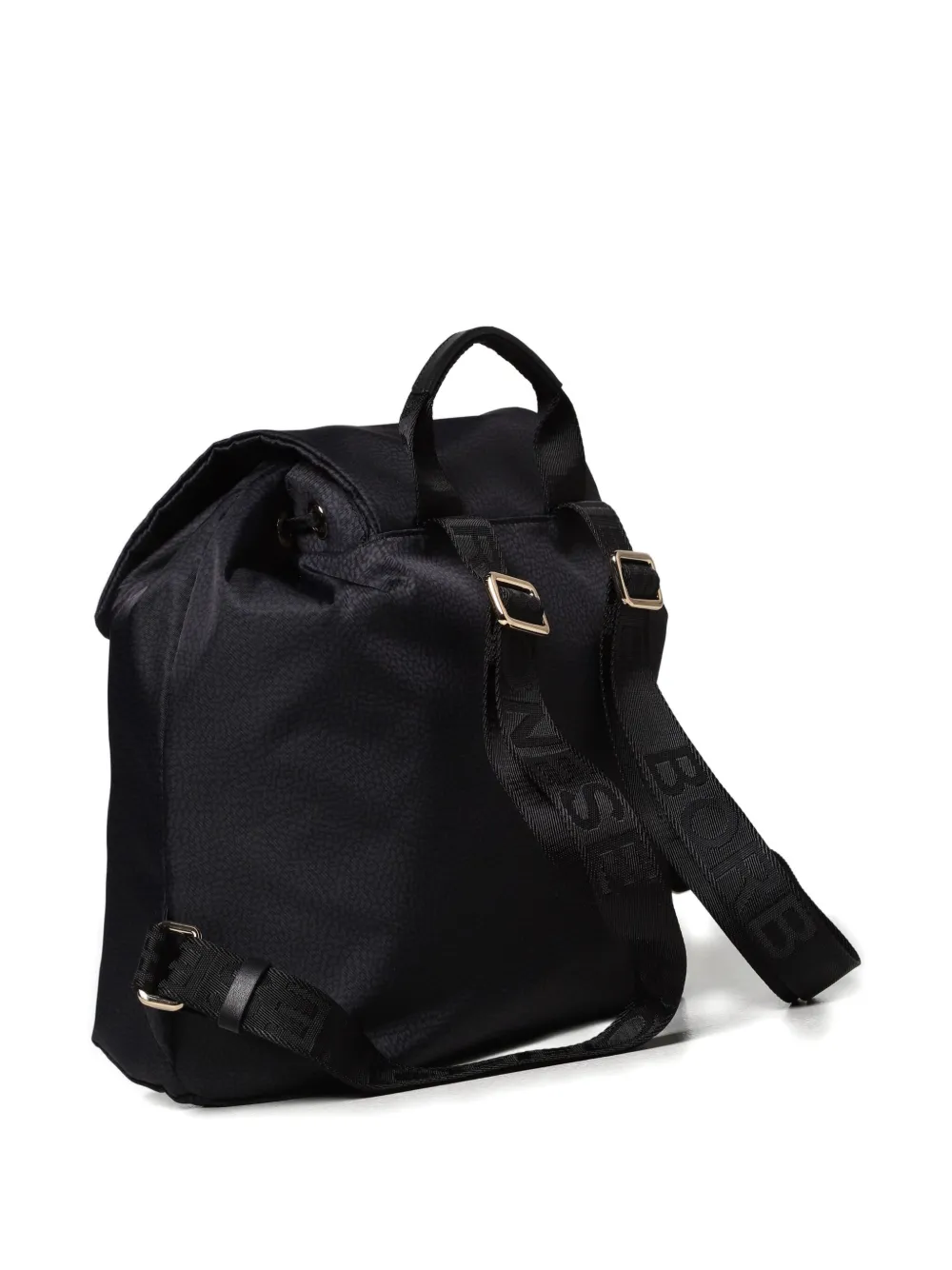 Borbonese Flap Zip Rucksack In Black