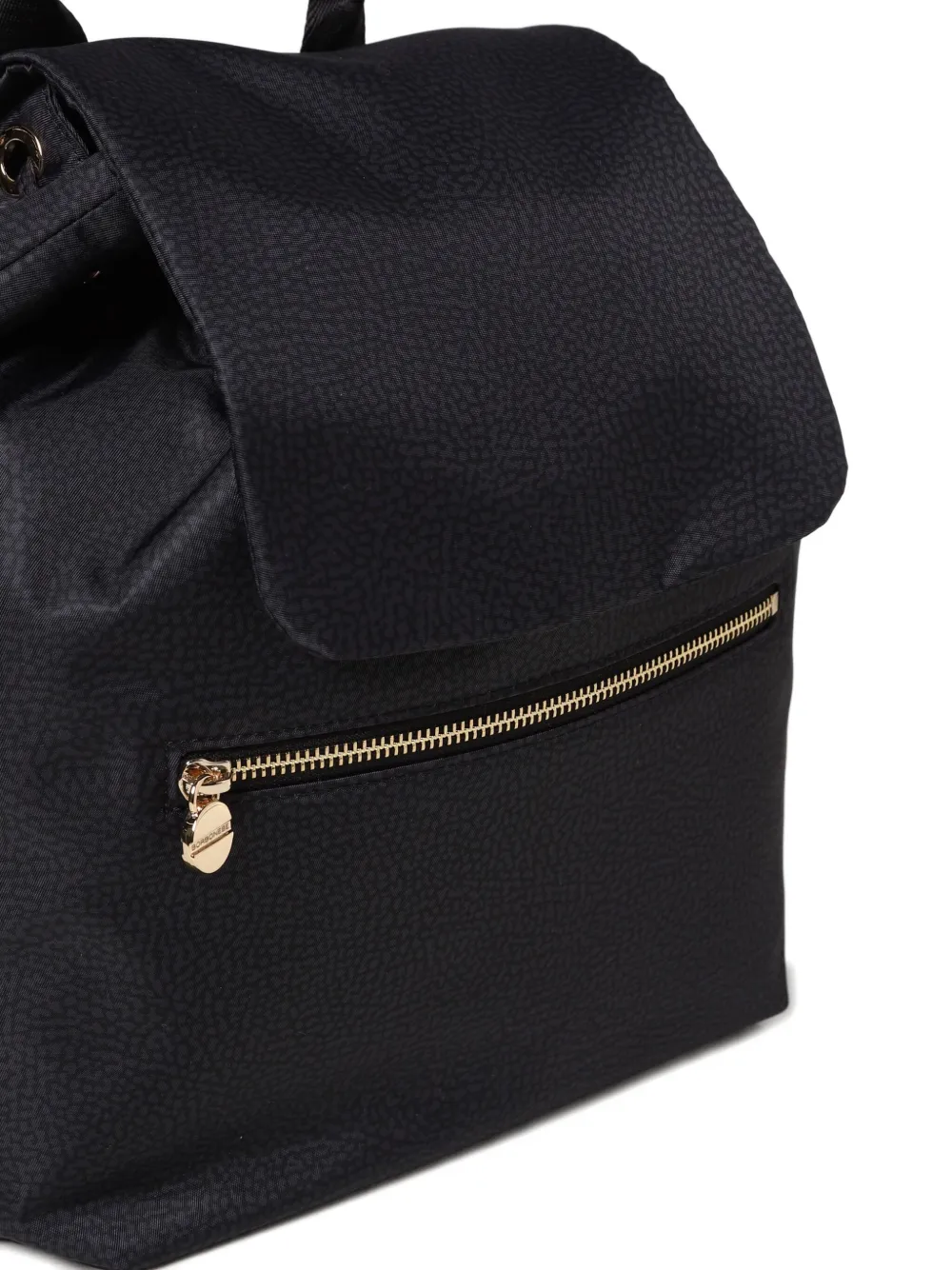 Borbonese Flap Zip Rucksack In Black