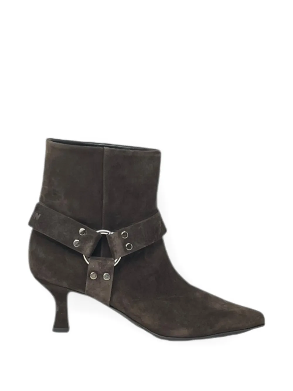 3juin Avril 055 High Heels Ankle Boots In Brown Suede In Brown