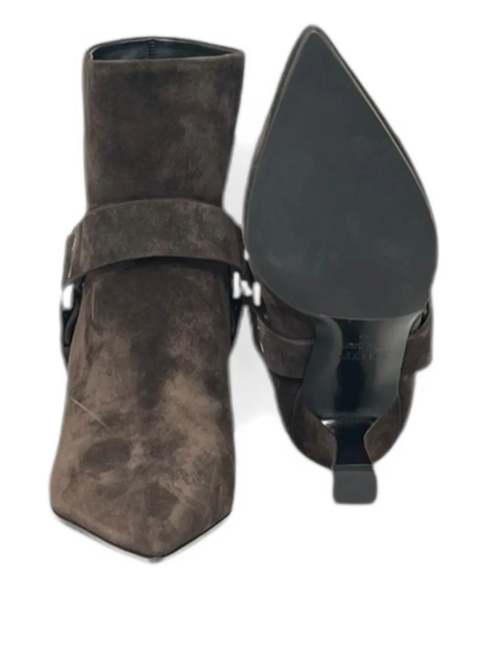 3juin Avril 055 High Heels Ankle Boots In Brown Suede In Brown