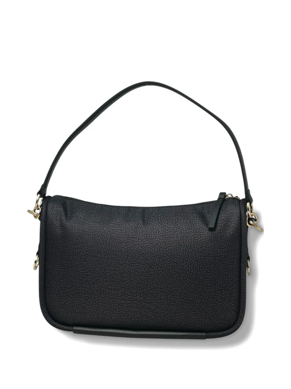 Borbonese Textured Shouder Bag In Black