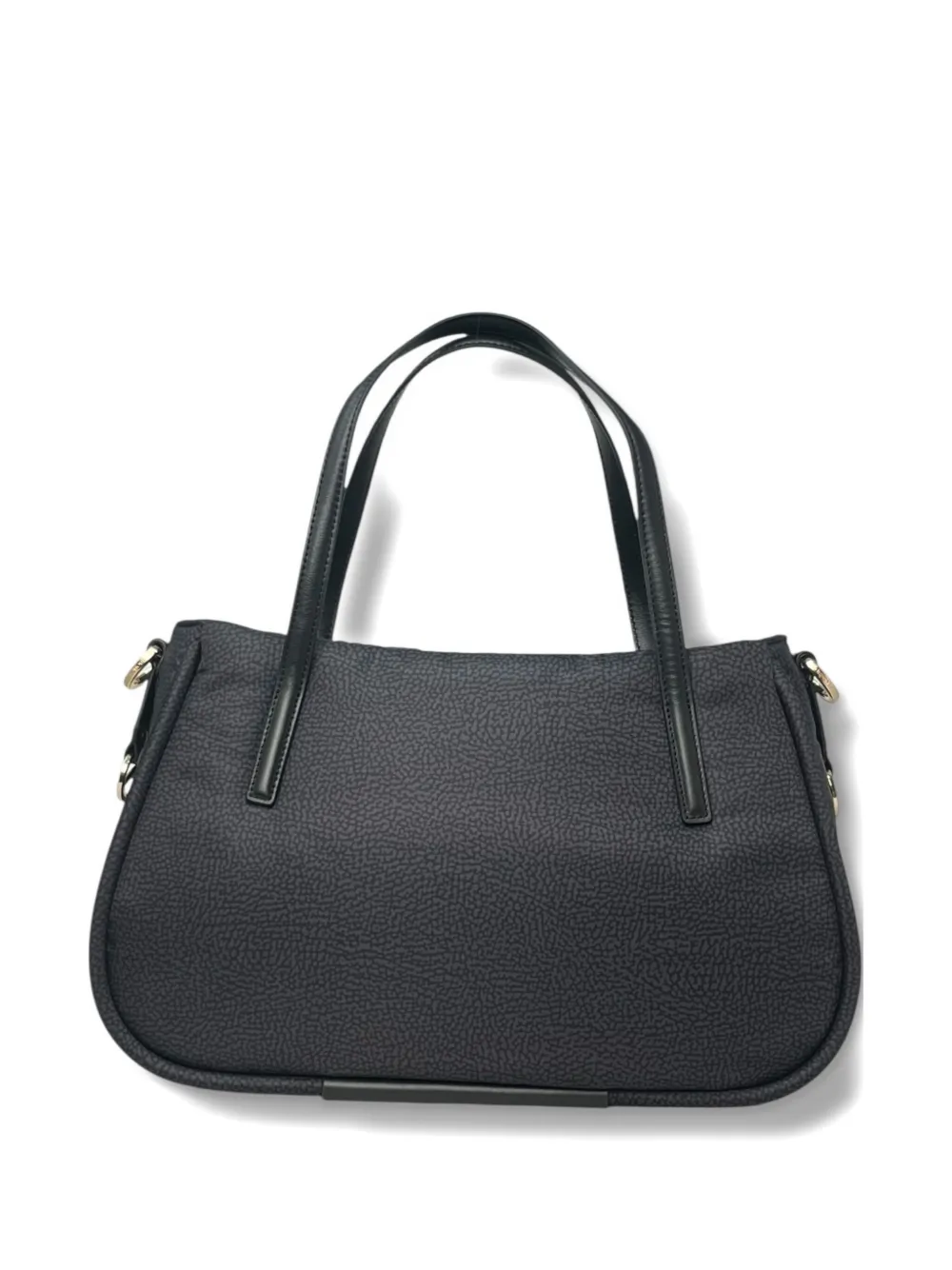 Borbonese Medium Cahier Logo-plaque Tote Bag In Black