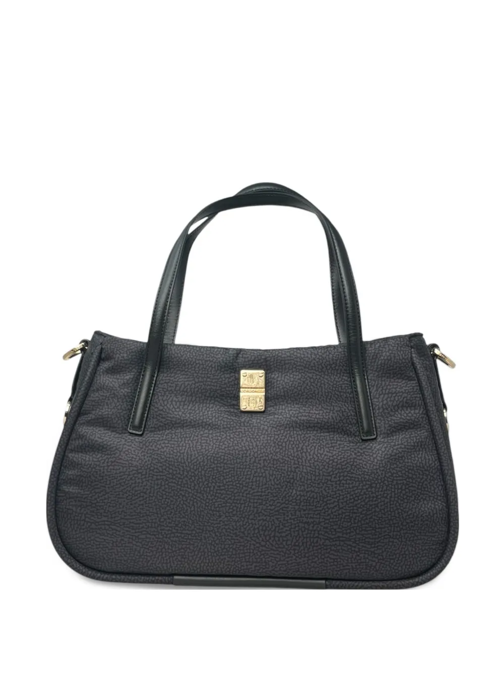 Borbonese medium CAHIER logo-plaque tote bag | Grey | Image 1