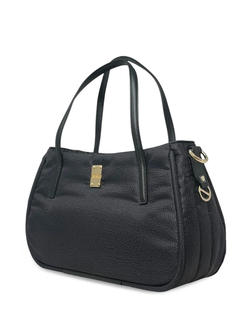 Borbonese Medium shopper met logoplakkaat Grijs