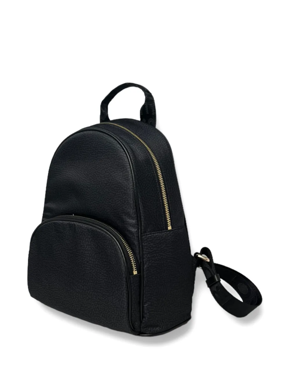 Borbonese Medium Zipped Backpack In Black