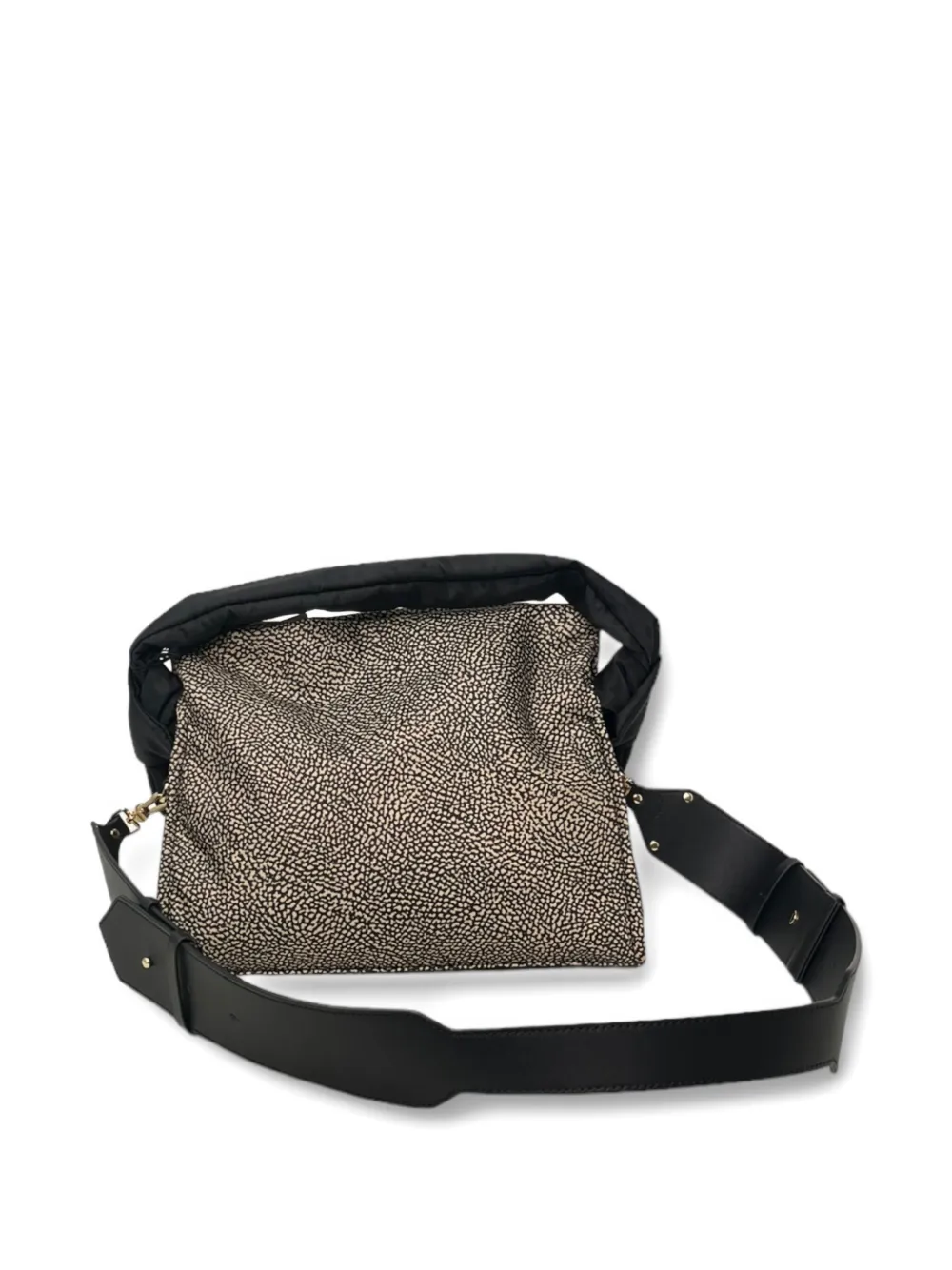 Borbonese Bow Small Shoulder Bag In Gray