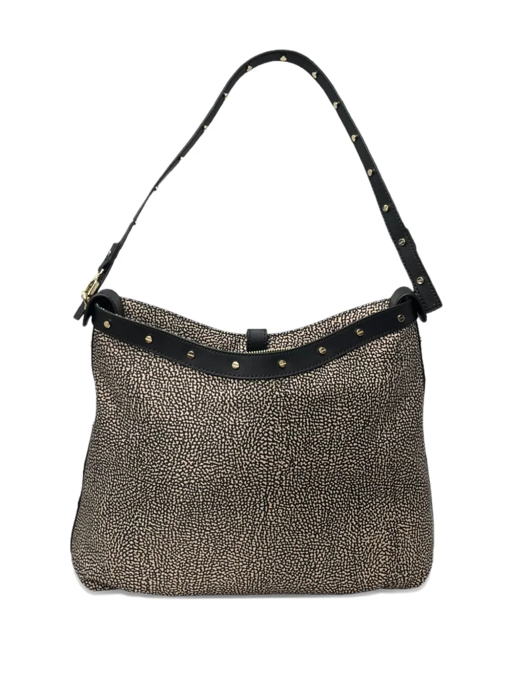 Borbonese Studded Shoulder Bag In Gray