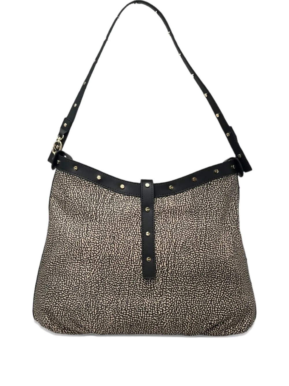 Borbonese Studded Shoulder Bag In Gray