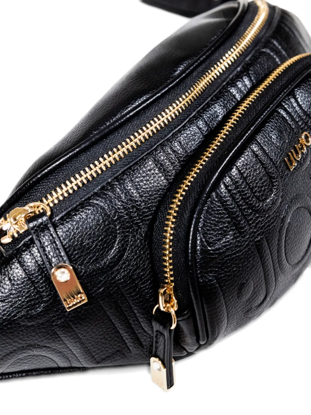 Liu •jo Embossed-detail Zip-up Belt Bag In Black