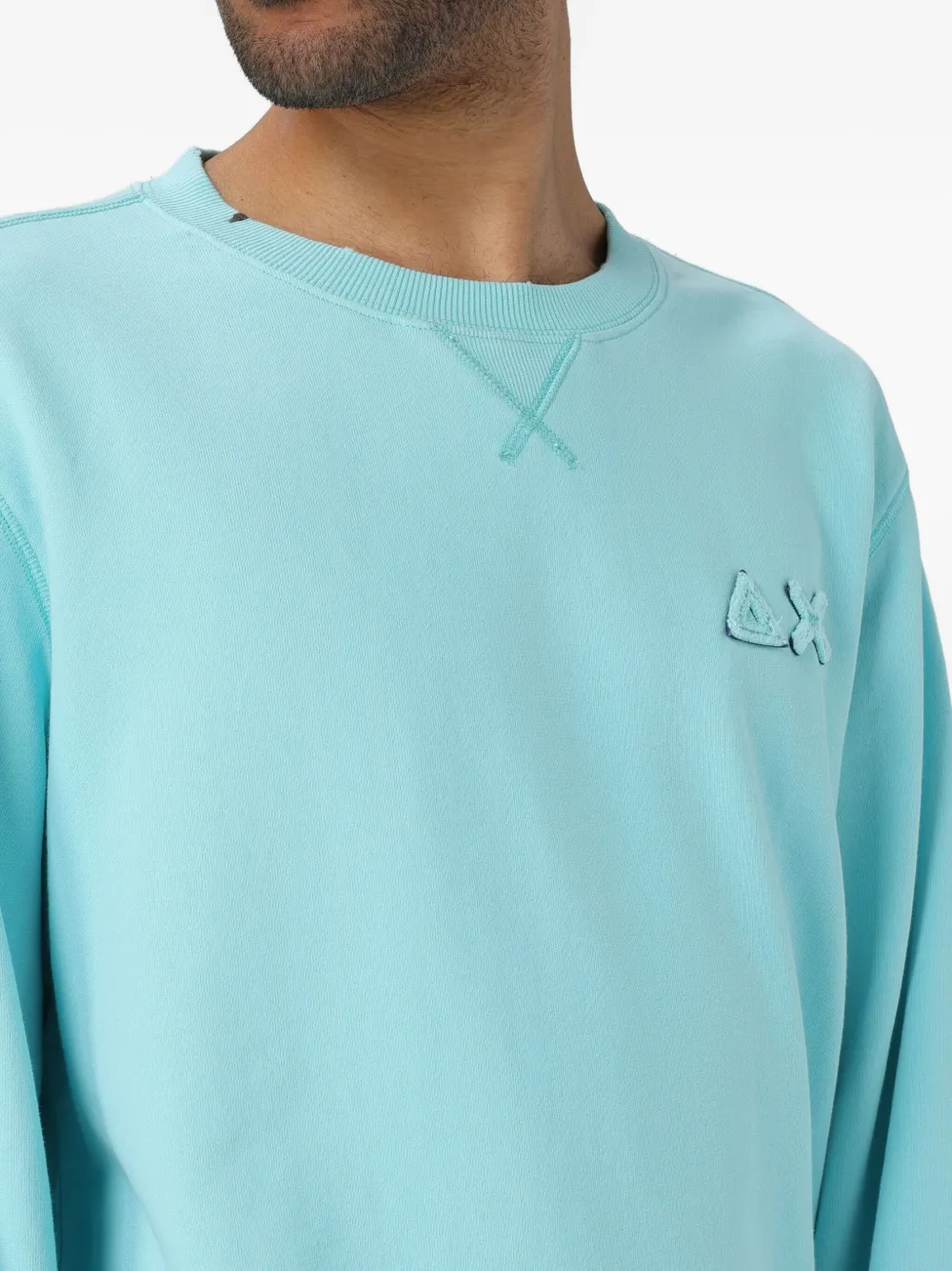 Sun68 Sweater met geborduurd logo Blauw