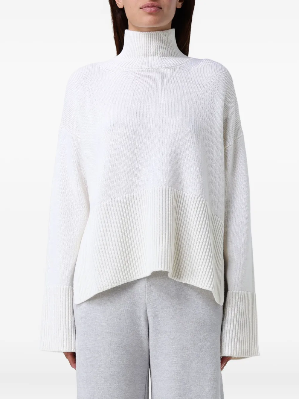 DONDUP ribbed mock-neck sweater - Bianco