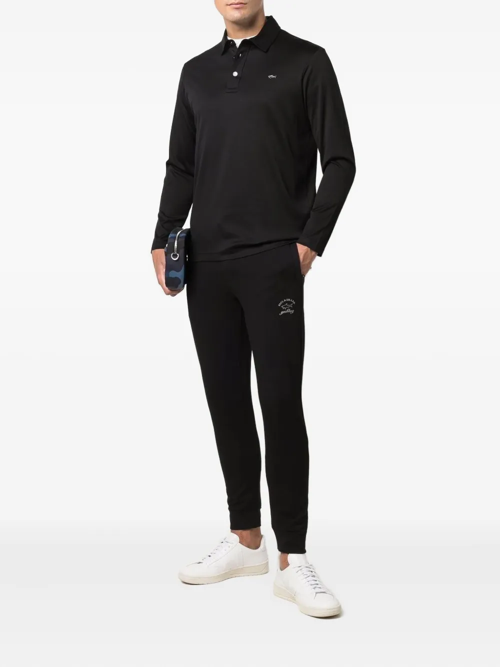 Paul & Shark drawstring active fleece trousers - Zwart