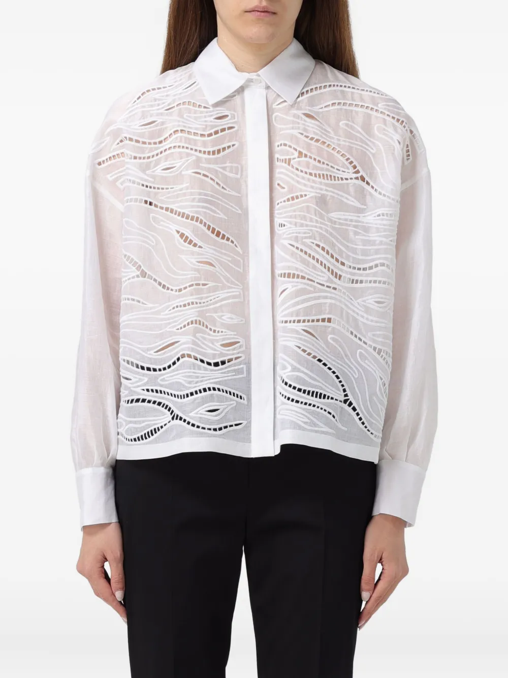 Max Mara Picasso cut-out shirt - Wit