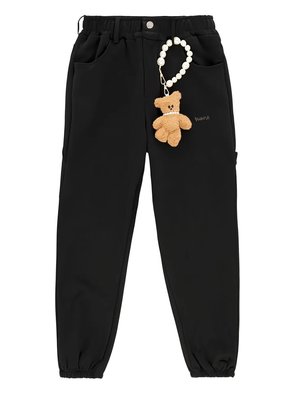 Disclaimer Teddy-bear Charm Track Pants In Black