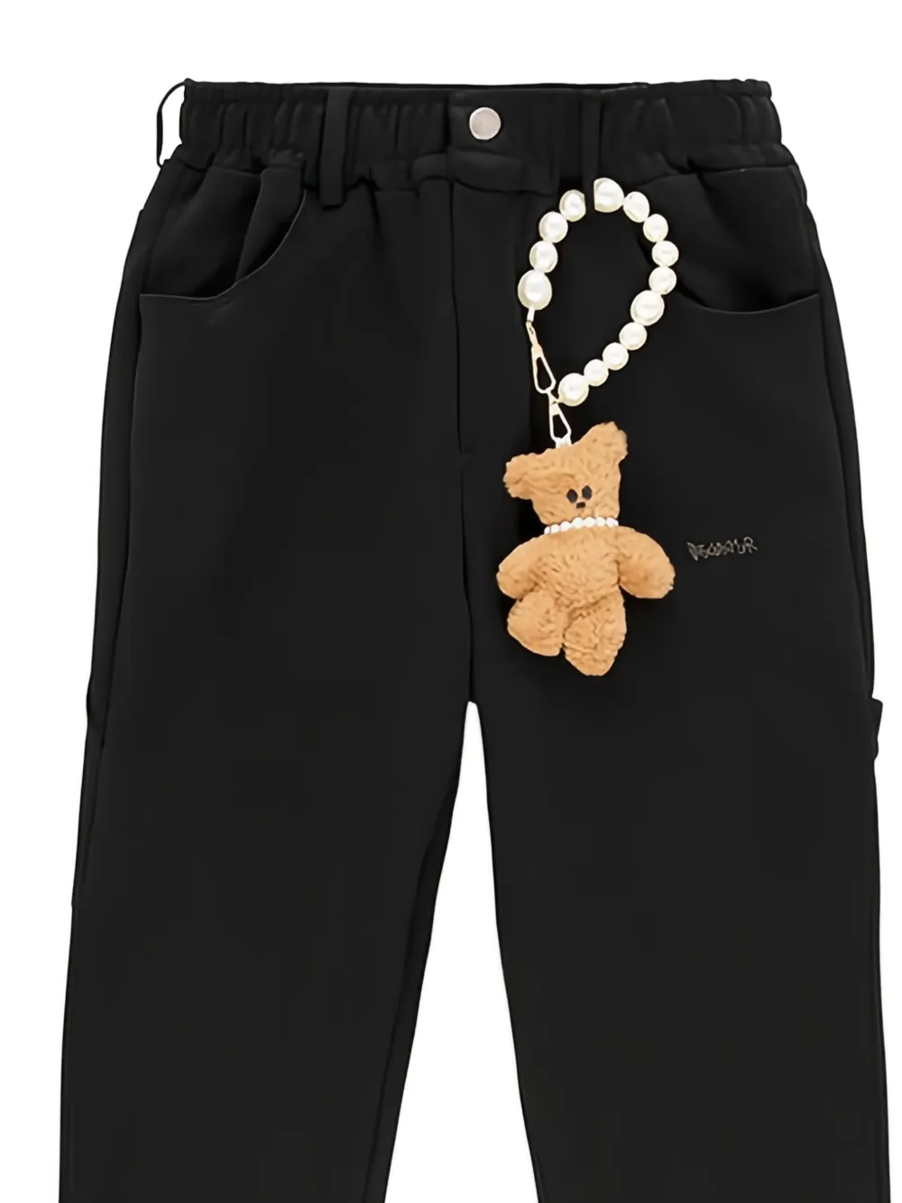 DISCLAIMER teddy-bear charm track pants - Zwart