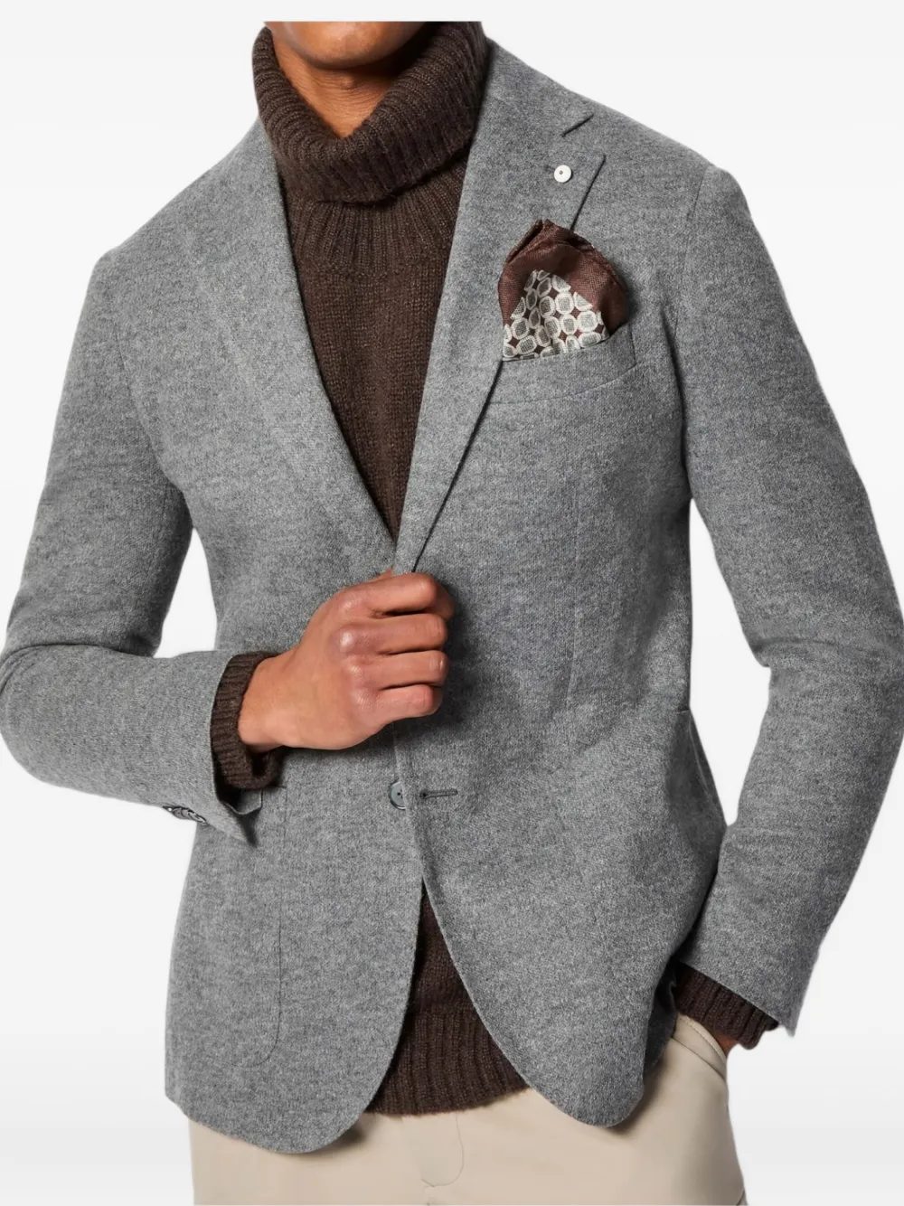 L.B.M. 1911 Jack blazer met gekerfde revers Grijs