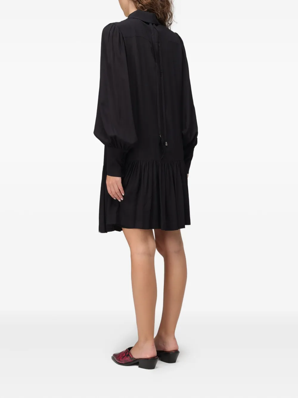 LIU JO puff-sleeve shirt dress - Zwart