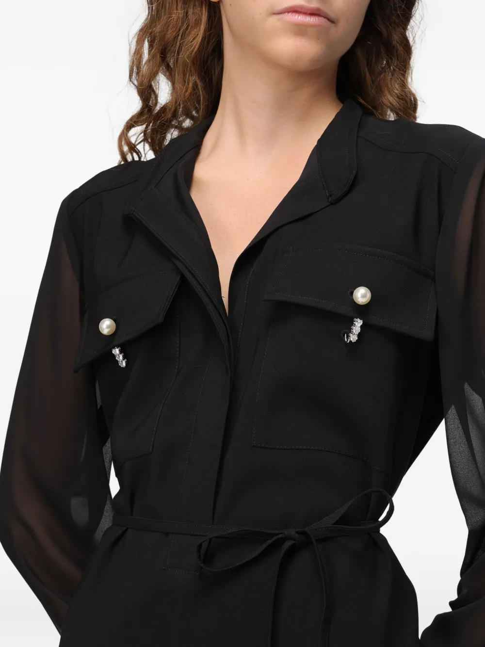 LIU JO Blousejurk verfraaid met imitatieparel Zwart