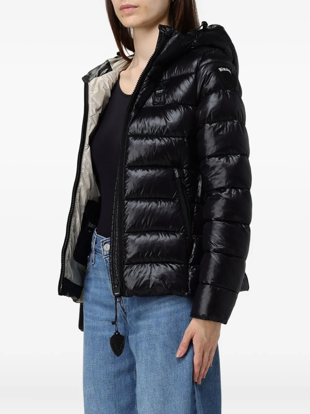 Blauer Caroll Hooded Quilted Jacket In Black