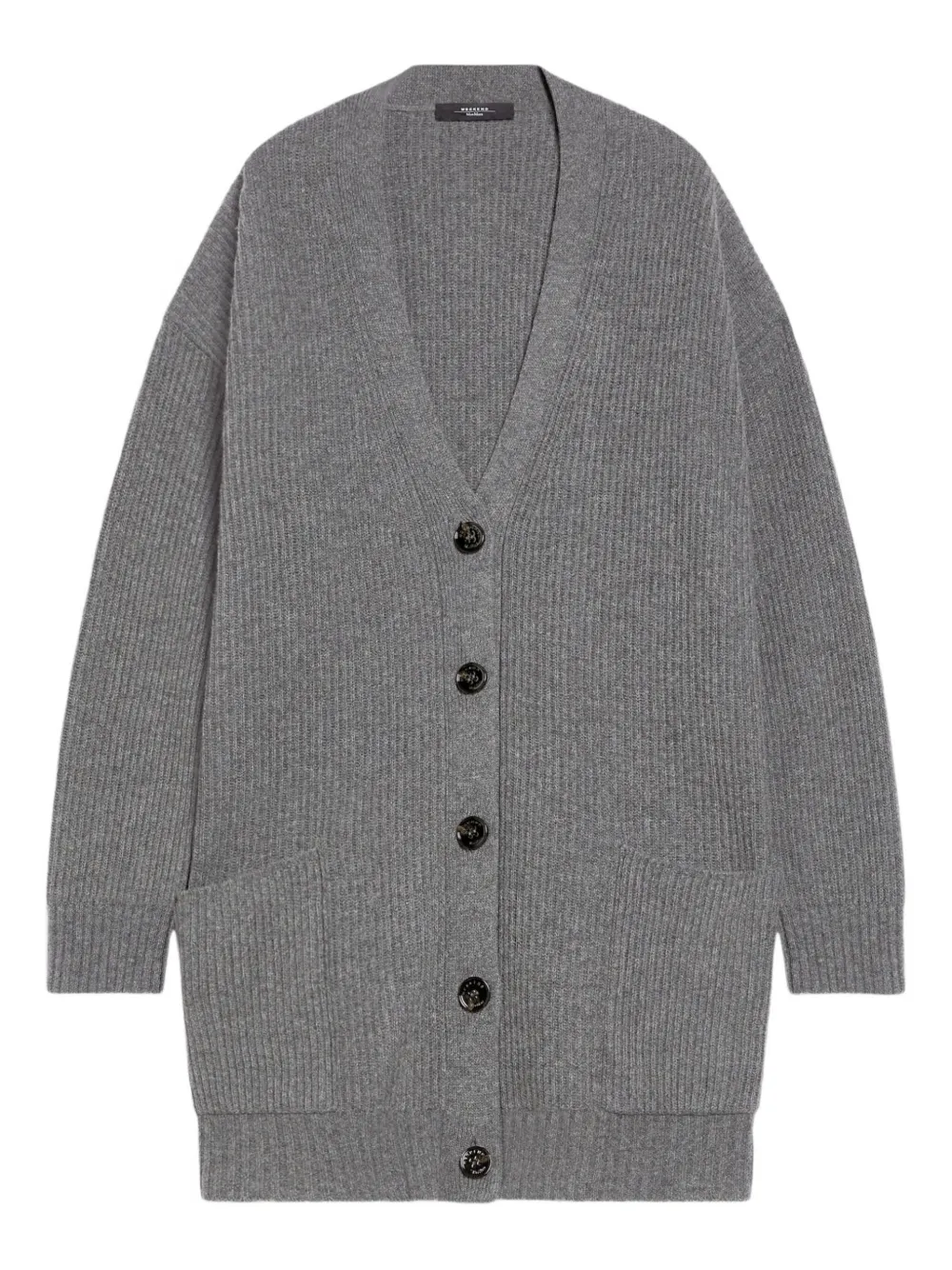 Weekend Max Mara Negus Buttoned Pocket Cardigan In Gray