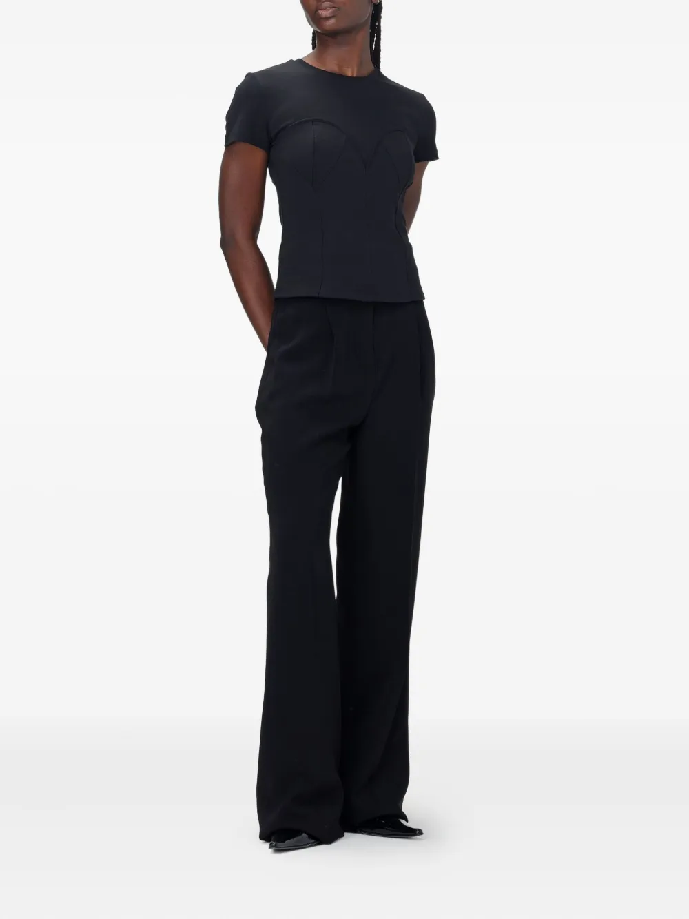 Blumarine Bustino T-shirt In Black