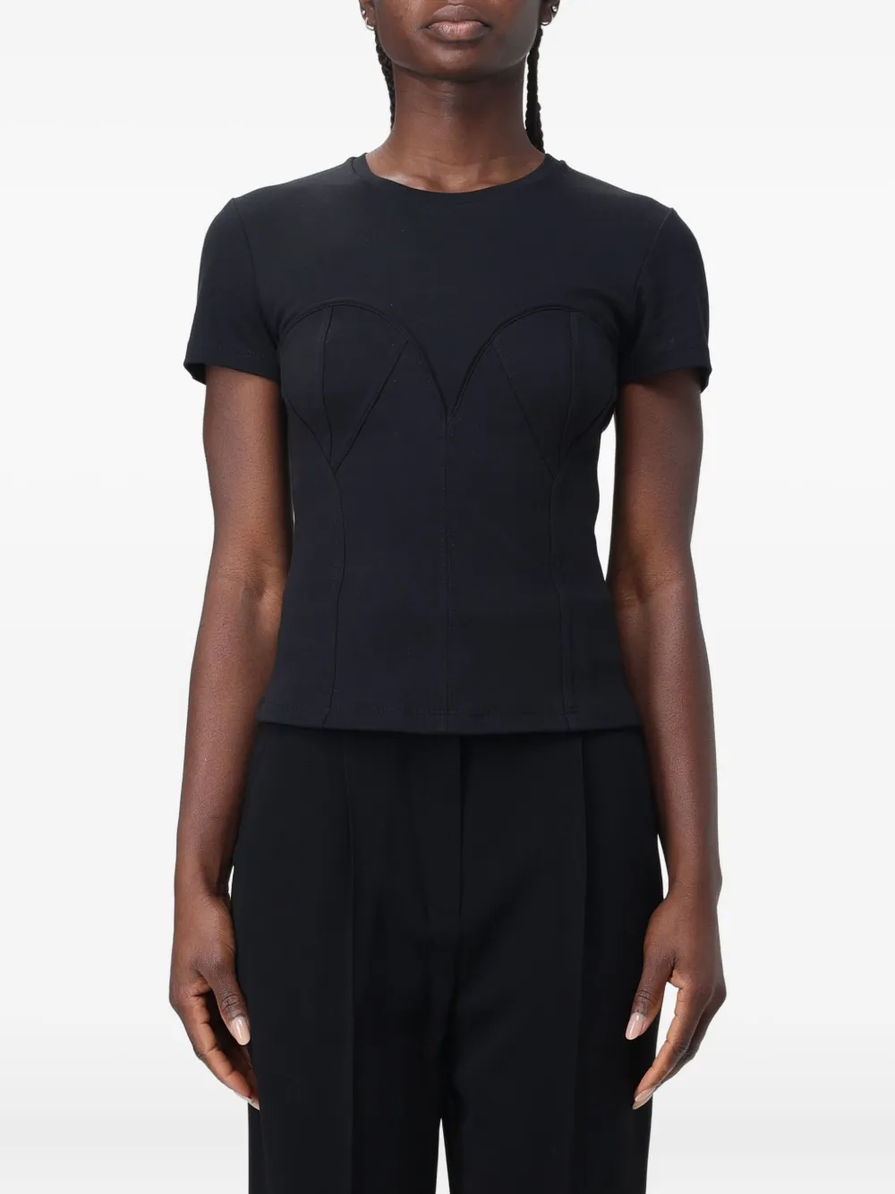 Blumarine Bustino T-shirt In Black