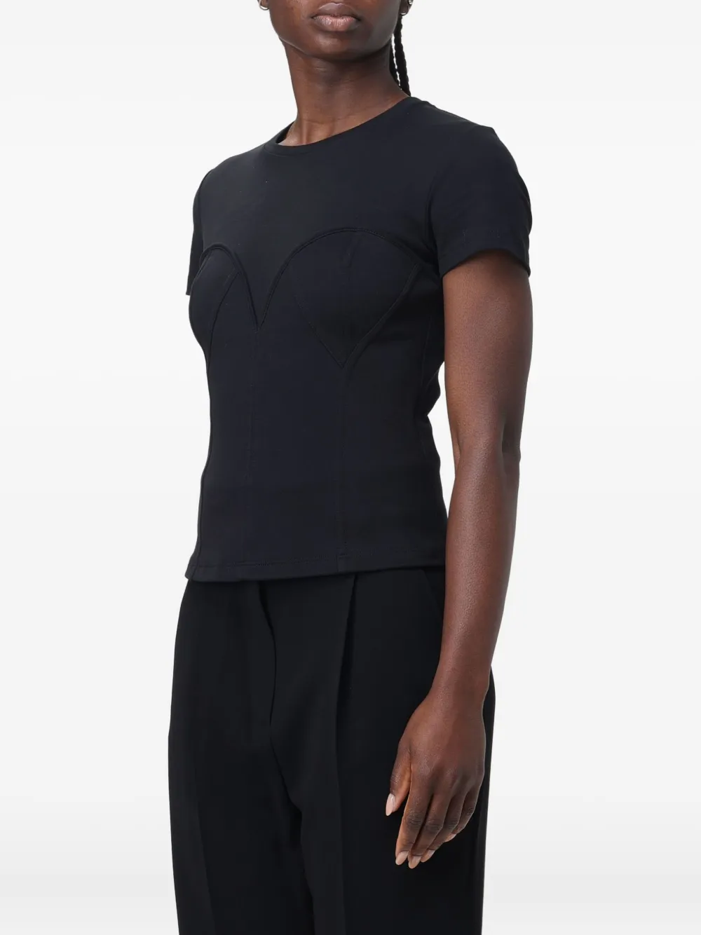 Blumarine Bustino T-shirt In Black
