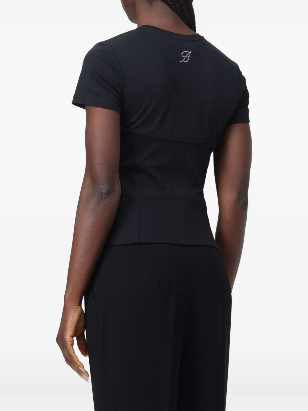Blumarine Bustino T-shirt In Black