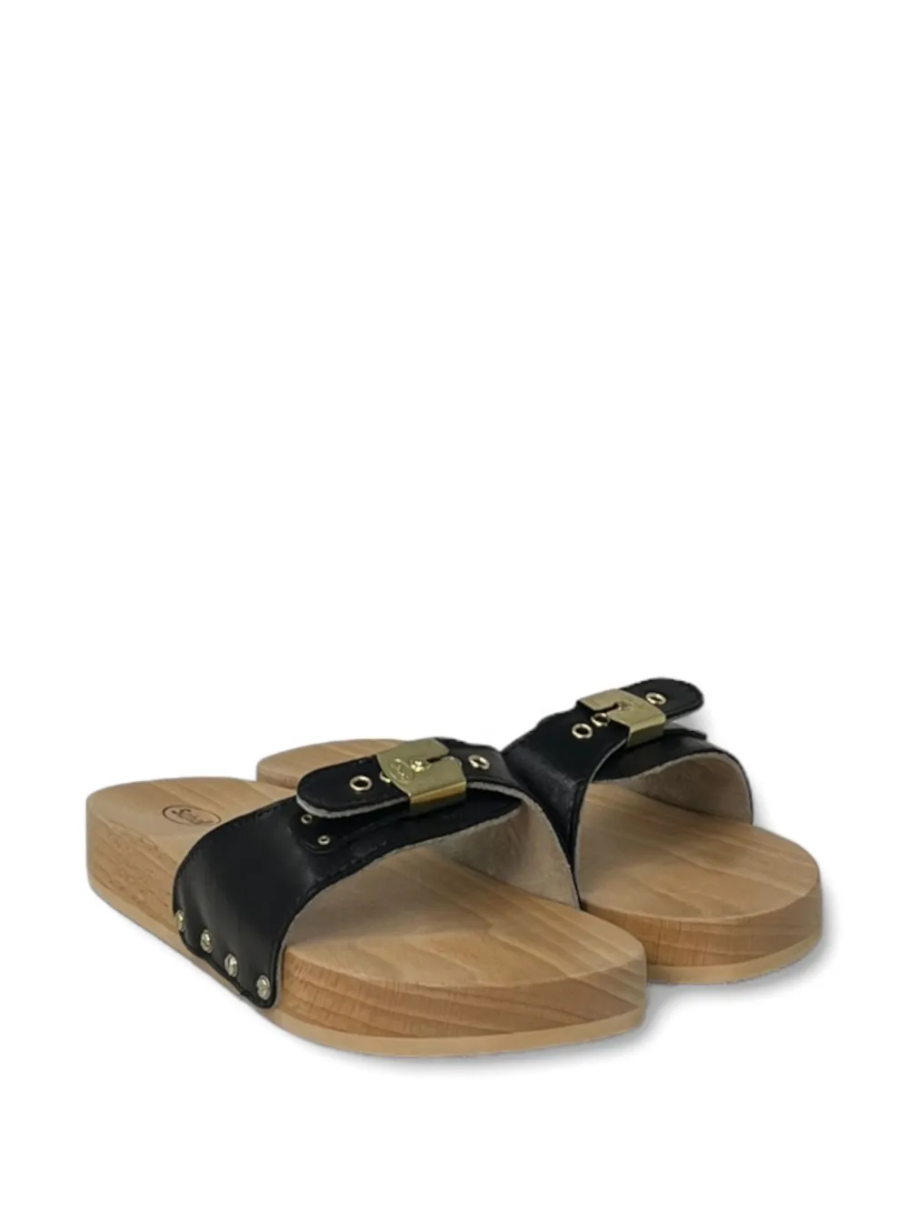 Scholl Pescura Buckle Studded Sandals In Black