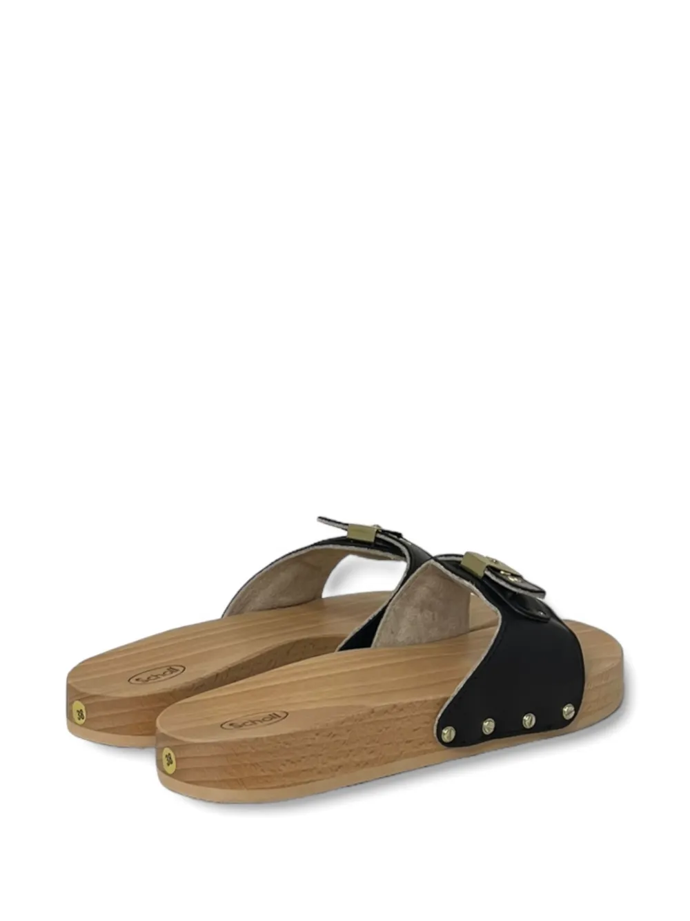 Scholl Pescura Buckle Studded Sandals In Black
